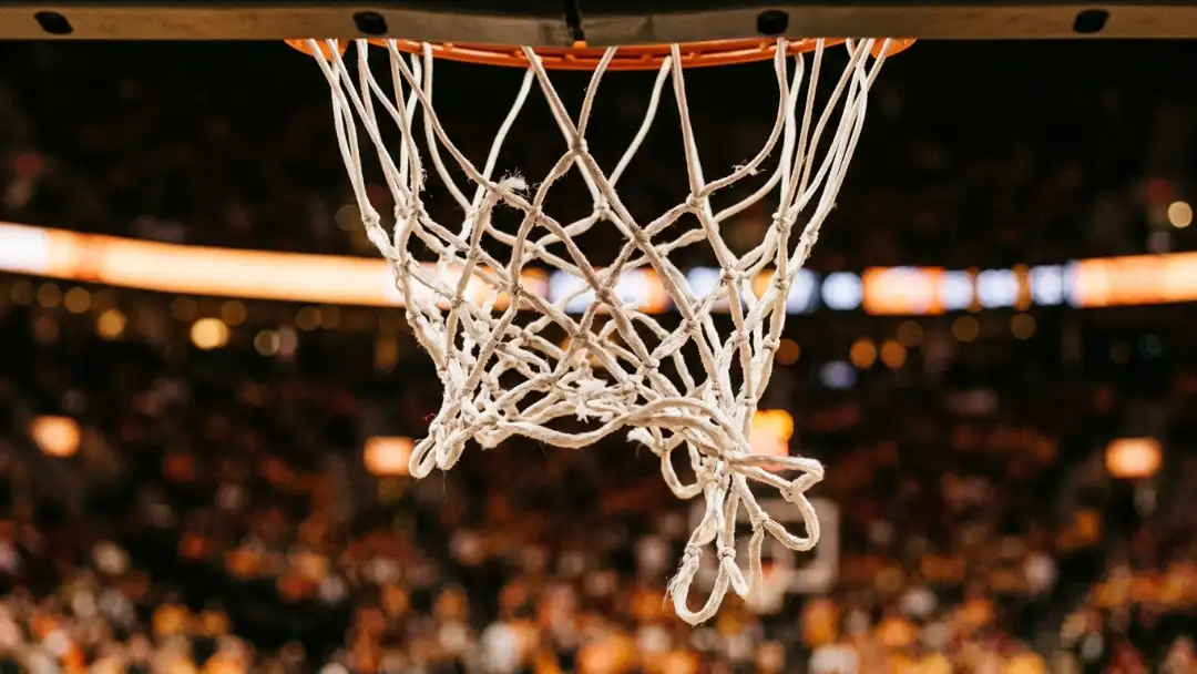 Basketball net swaying after a made shot